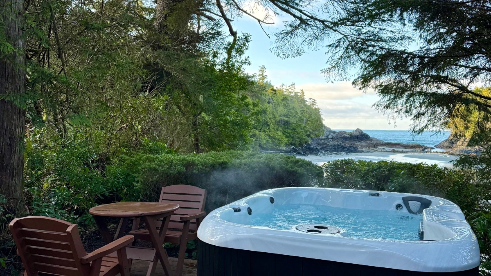 Cabin 4 Hot tub view